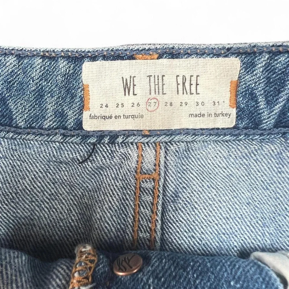 We The Free Distressed Denim Mini Skirt With Button Fly Free People Size 27
